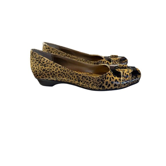 Leopard Print Square Toe Flats Womens Shoes 6.5M By Philicia Synthetic Material - Picture 3 of 15